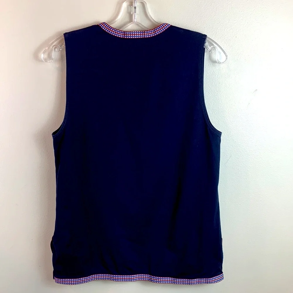 J. Crew Tassel Front V Neck Tank with Split Hemline